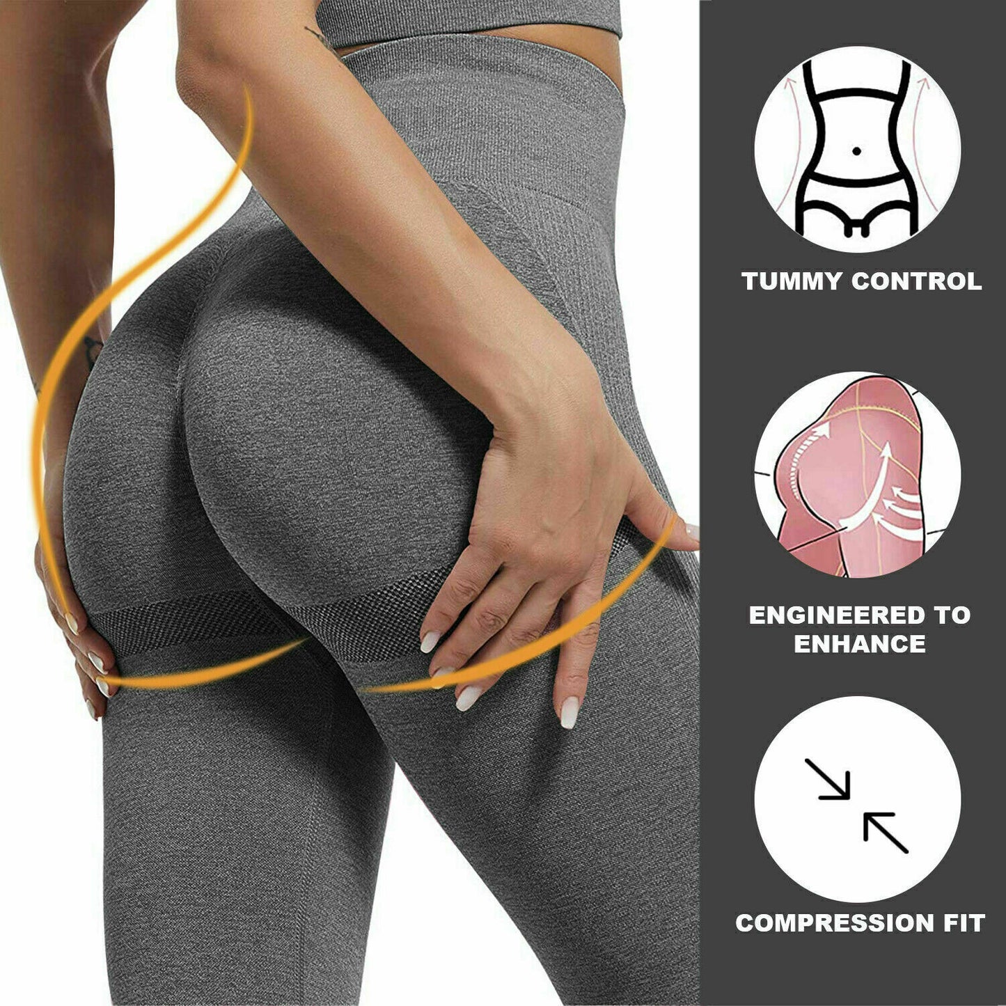 Women Anti-Cellulite Yoga Pants Push up Tik Tok Leggings Bum Butt Lift Sport Gym